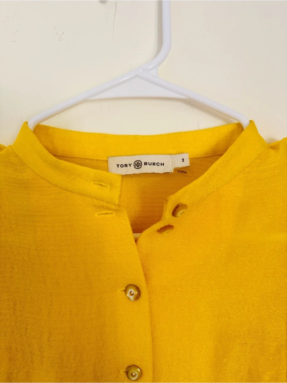 Tory Burch Vibrant Sunflower Yellow Blouse, Size 2